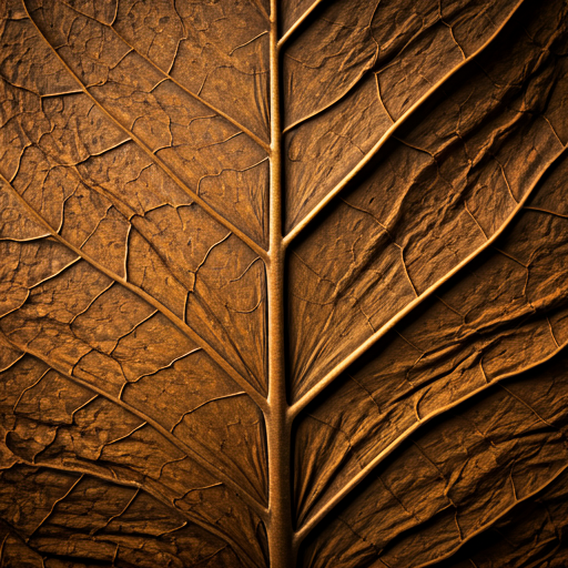 Macro texture of premium dark maduro tobacco leaf