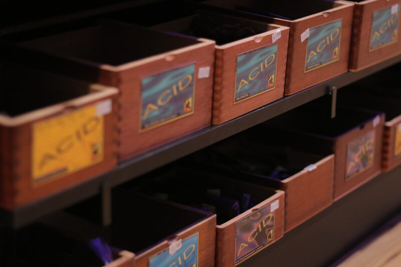 ACID Blondie cigar — Blondie boxes on the shelf
